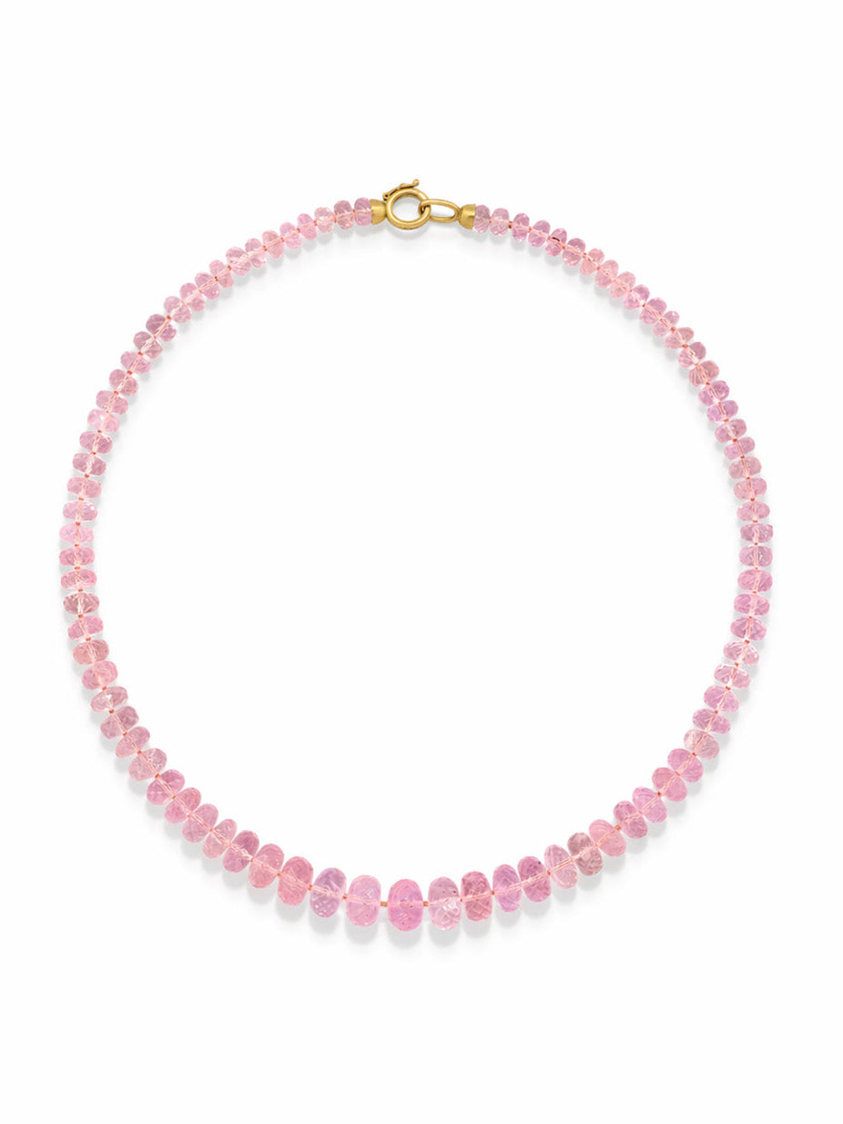 One-Of-A-Kind Morganite Beaded Yellow Gold Necklace