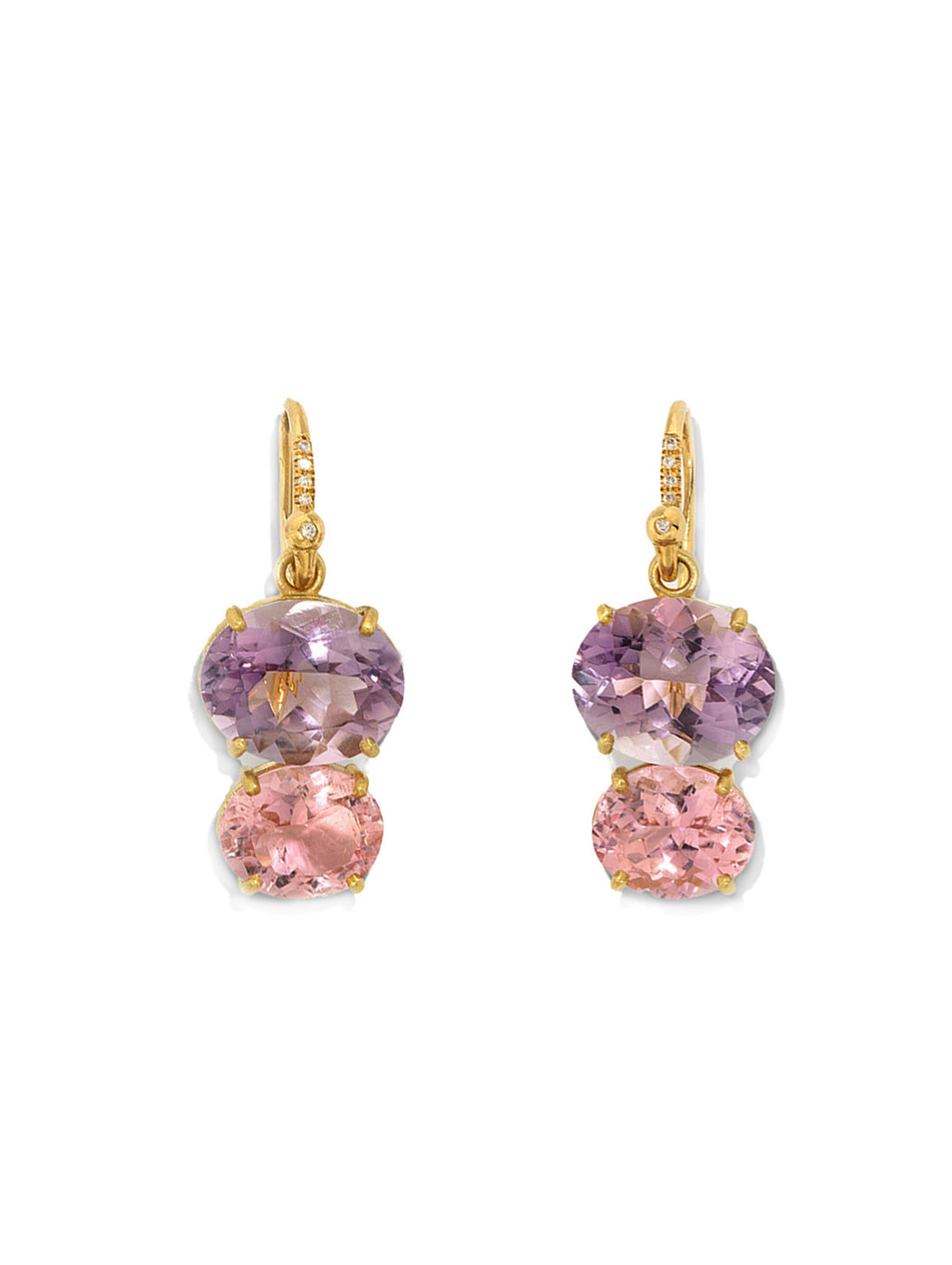 Gemmy Gem Rose of France & Pink Tourmaline Earrings