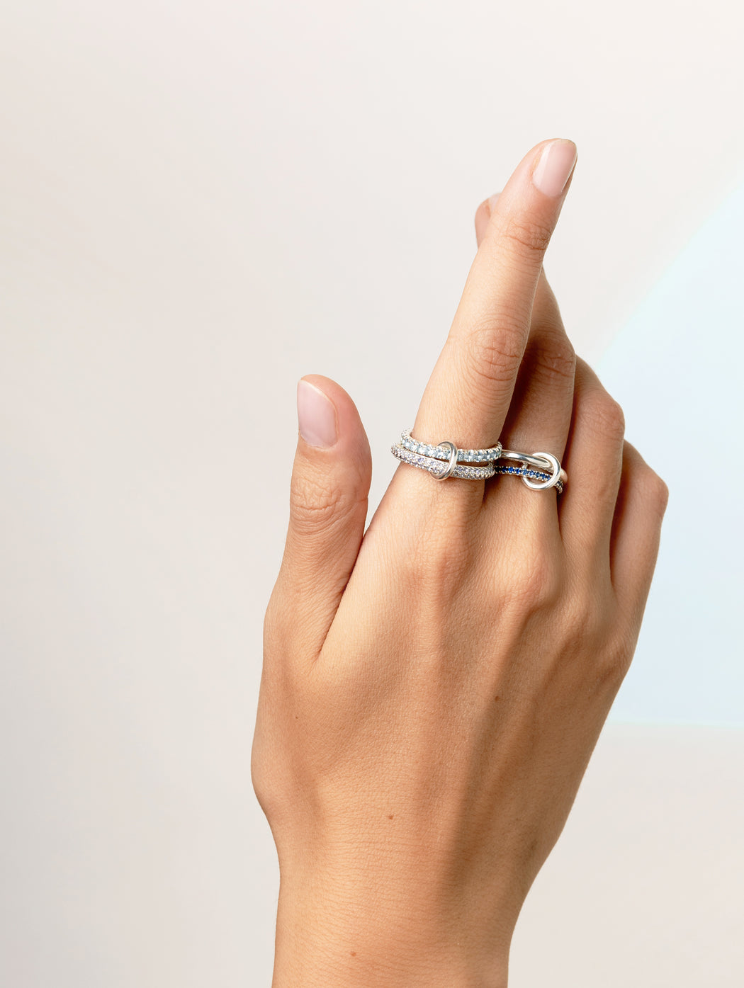 Iris Blue Sapphire, Aquamarine & Tanzanite Sterling Silver Ring