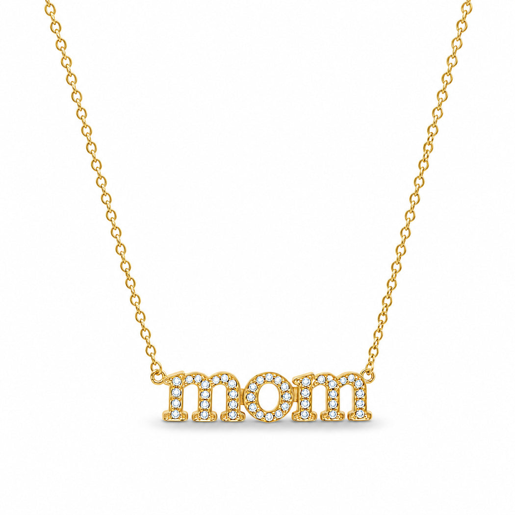 Diamond Mom Yellow Gold Necklace