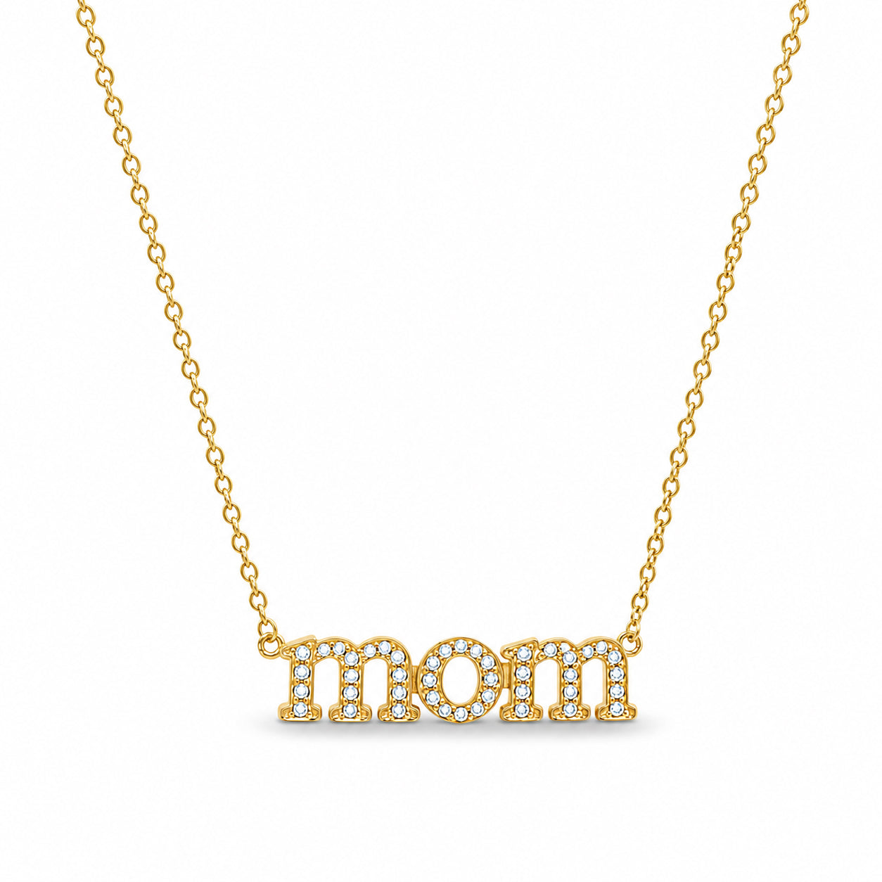 Diamond Mom Yellow Gold Necklace