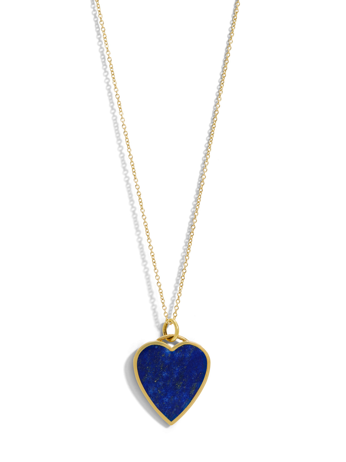 Lapis Inlay Heart Yellow Gold Necklace | Ylang 23