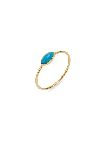 Turquoise Marquise Yellow Gold Ring