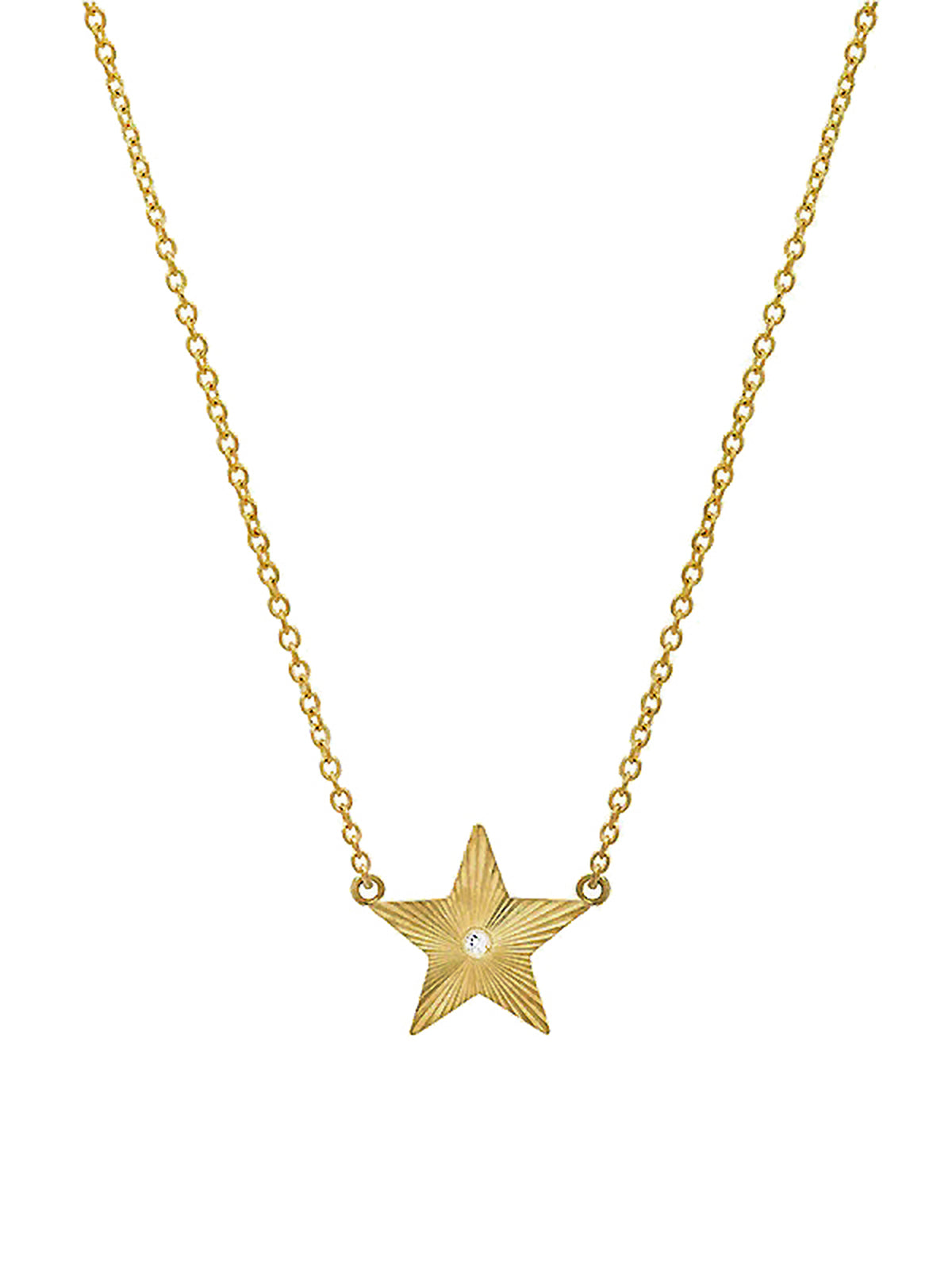 Mini 70's Star Yellow Gold Necklace