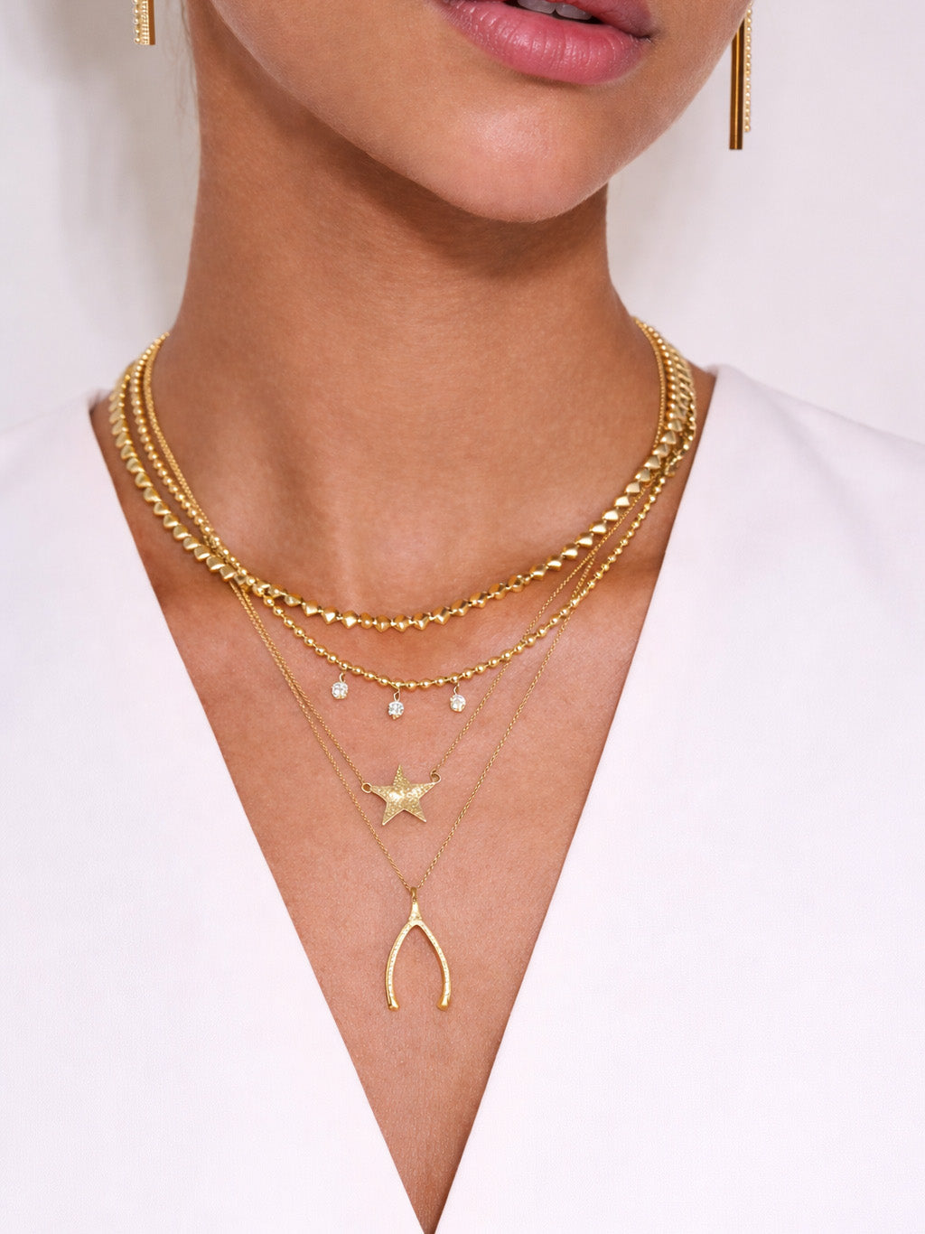 Mini 70's Star Yellow Gold Necklace