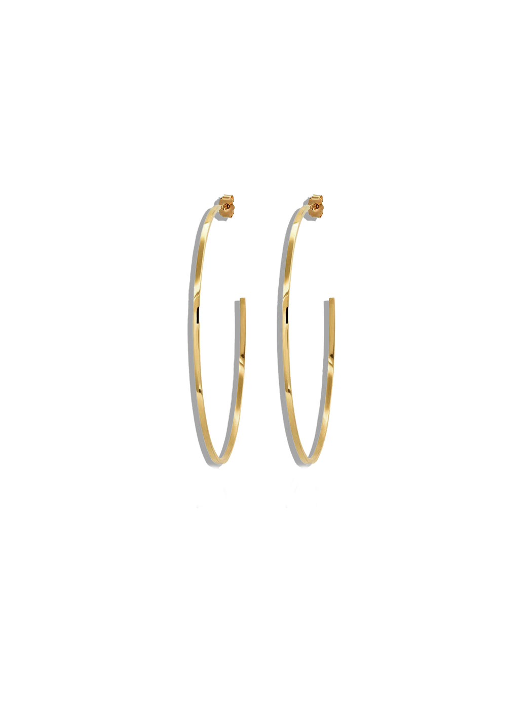 Medium Thin Yellow Gold Hoop Earrings