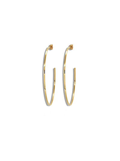 Medium Thin Yellow Gold Hoop Earrings