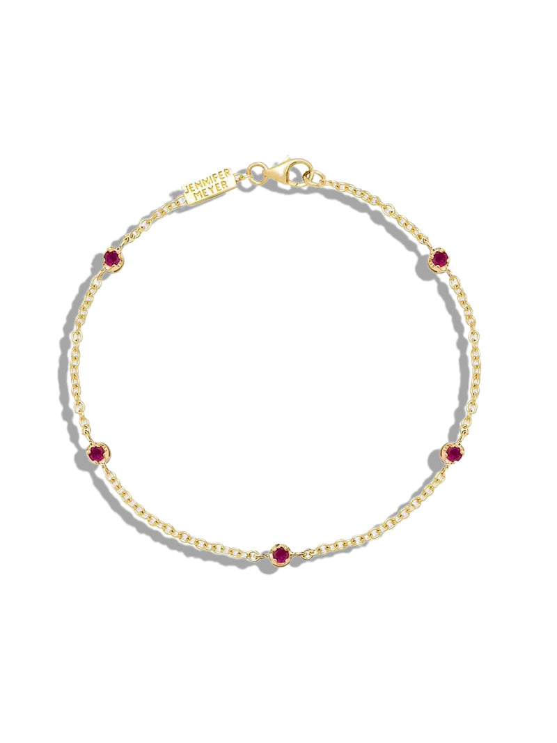 5 Illusion Set Ruby Yellow Gold Bracelet