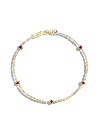5 Illusion Set Ruby Yellow Gold Bracelet