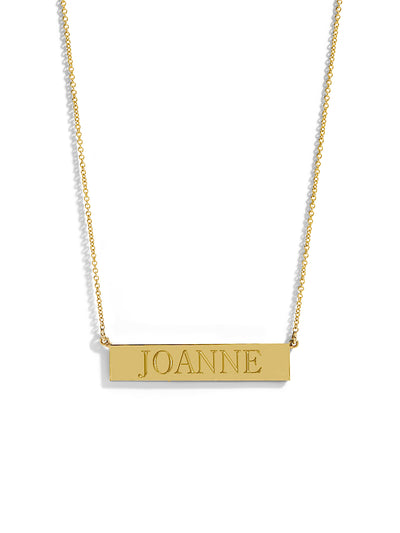1 Side Engraving, 16-in. Personalized Yellow Gold Nameplate Necklace