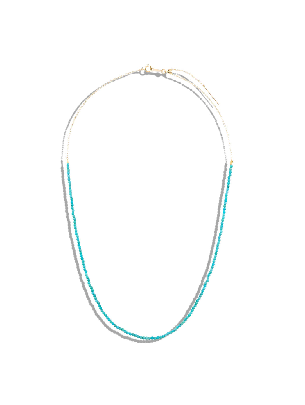 Turquoise Tiny Gem Yellow Gold Necklace
