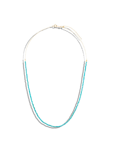 Turquoise Tiny Gem Yellow Gold Necklace