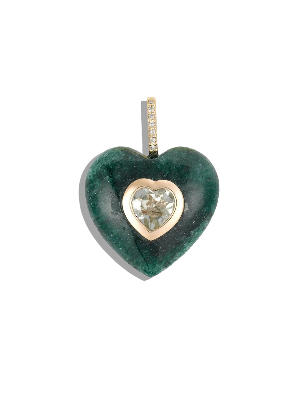 Green Aventurine & Green Amethyst Heart Pendant
