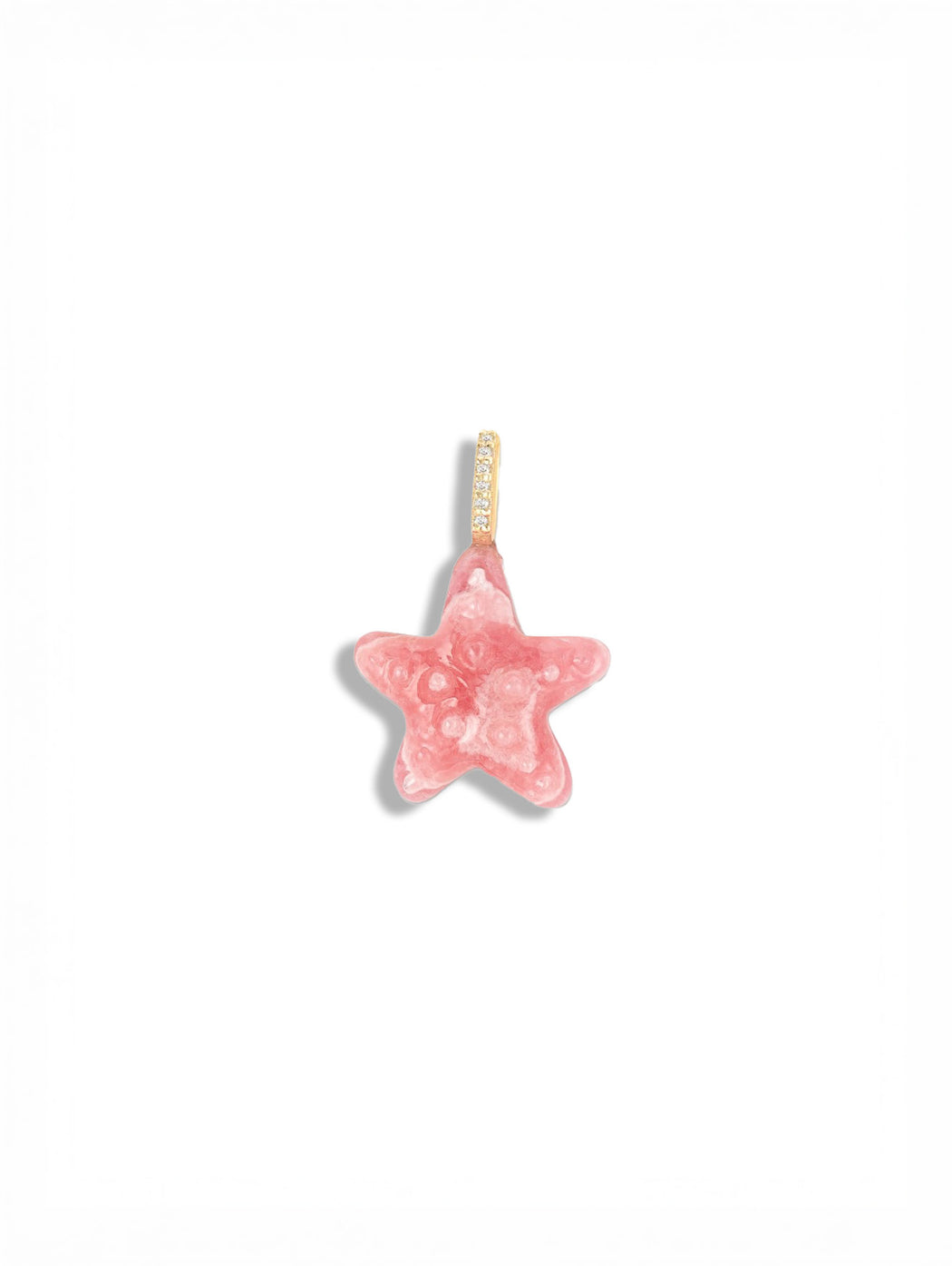 Small Pink Rhodochrosite Sea Star Charm