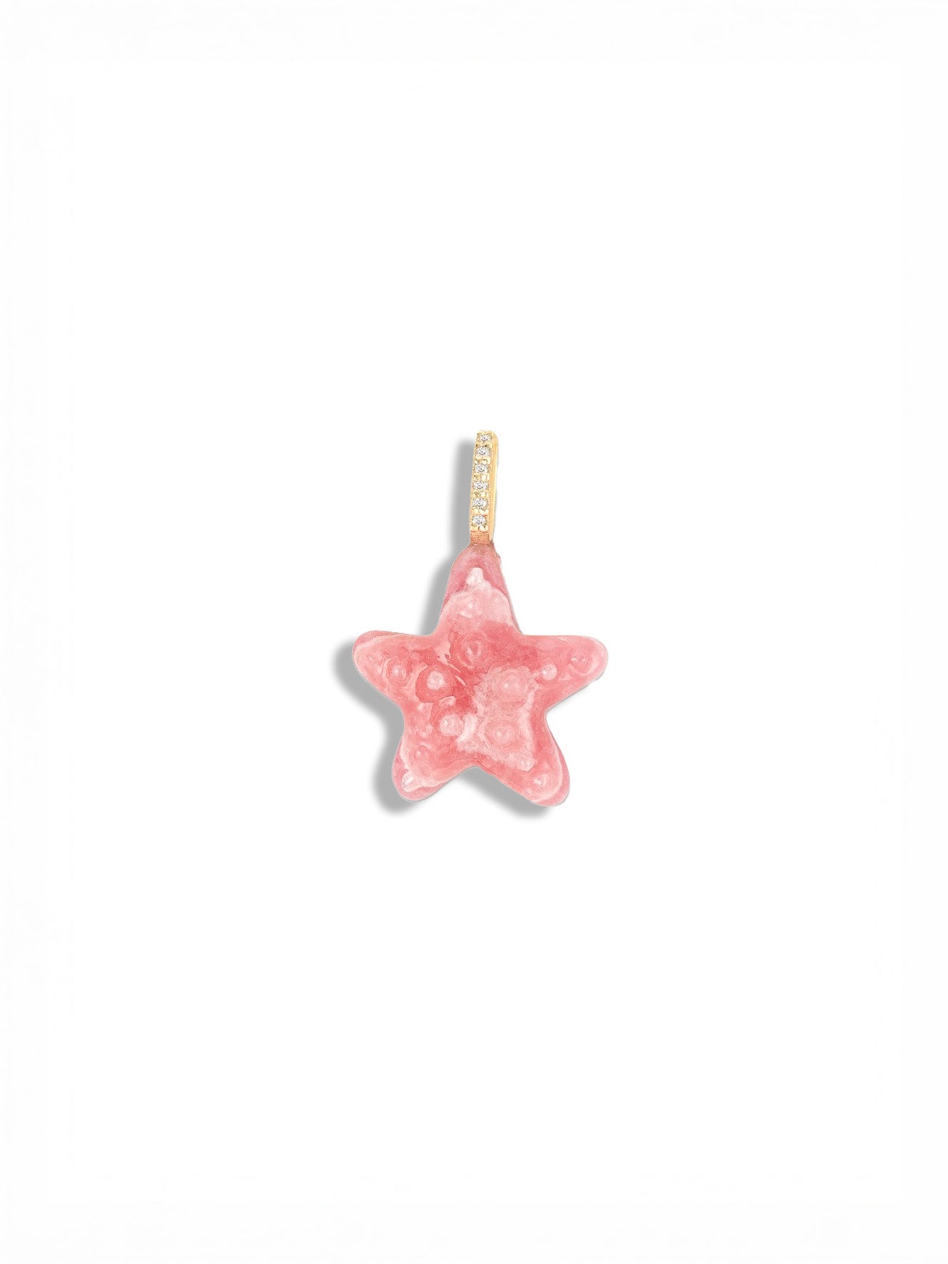 Small Pink Rhodochrosite Sea Star Charm
