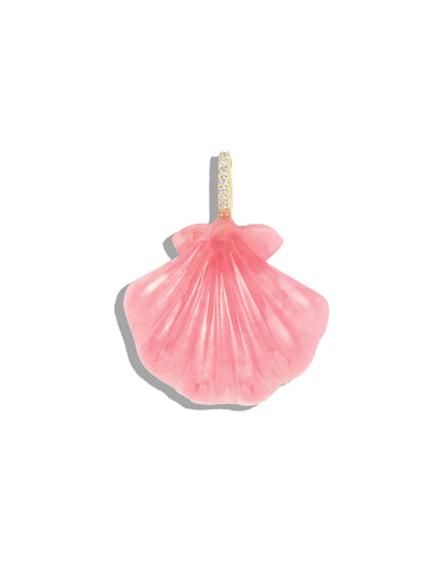 Pink Rhodochrosite Large Scallop Shell Charm