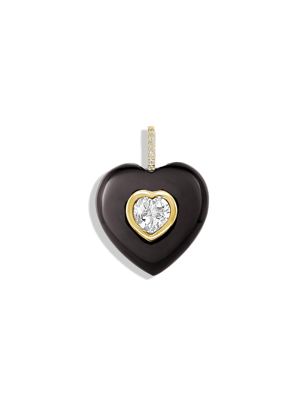 Black Onyx & Topaz Heart Pendant