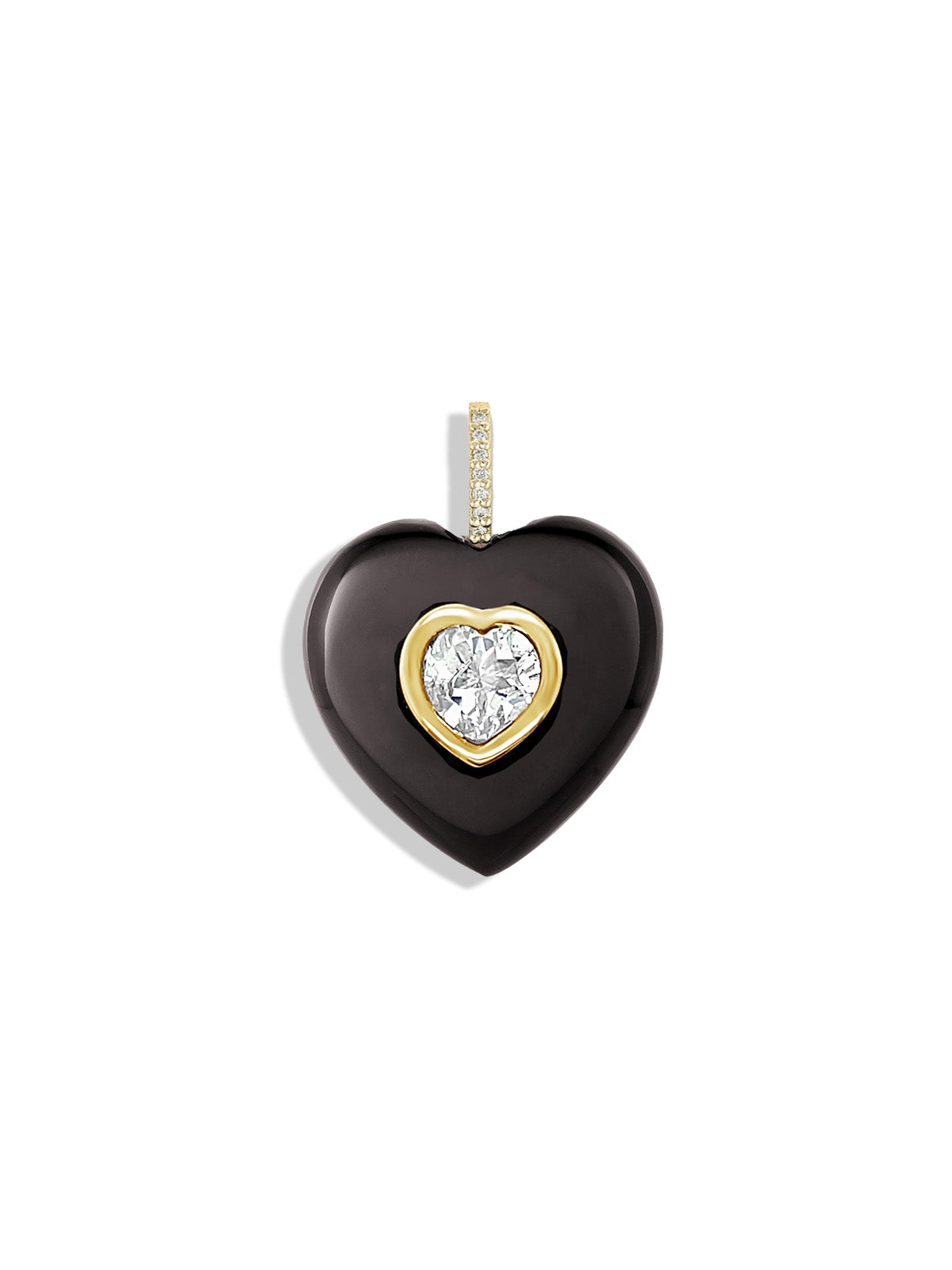 Black Onyx & Topaz Heart Pendant