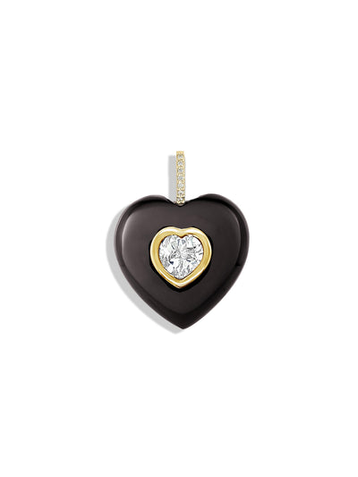 Black Onyx & Topaz Heart Pendant