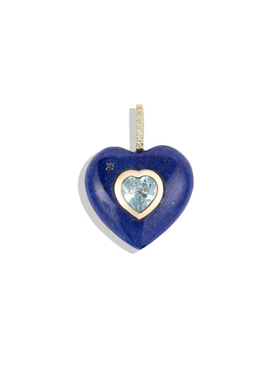 Lapis & Blue Topaz Heart Pendant