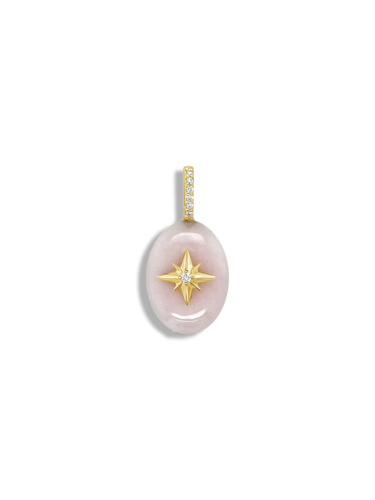 Pink Opal Small Oval Cabochon Starburst Charm