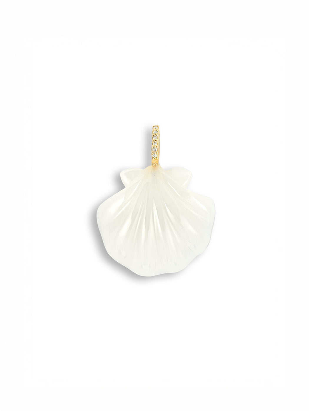 White Onyx Scallop Shell Charm