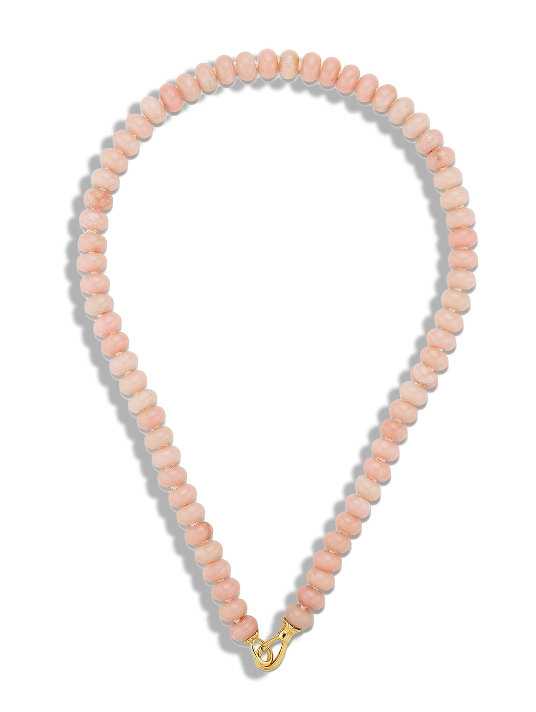 Pink Opal Rondelle Beaded Necklace