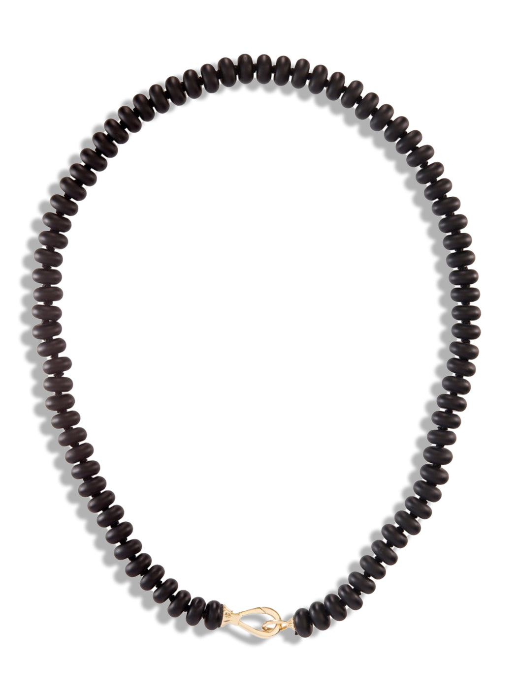 Black Onyx Rondelle Beaded Necklace