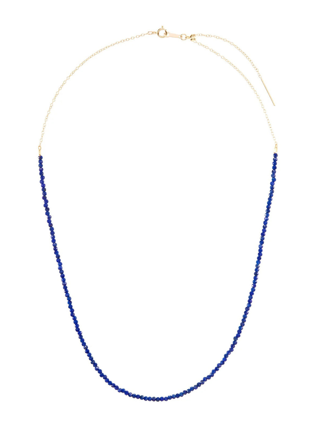 Lapis Tiny Gem Yellow Gold Necklace