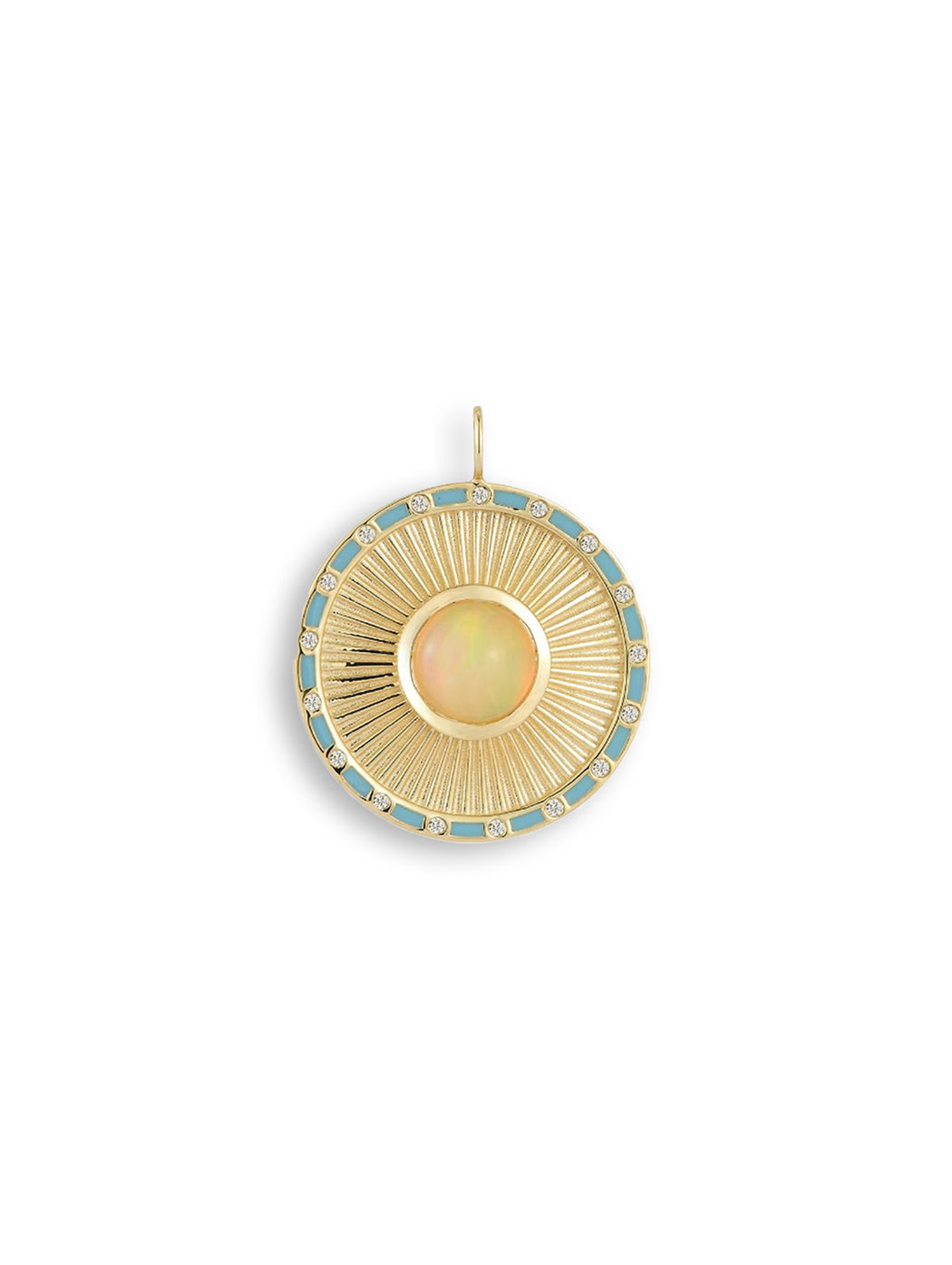 Opal Sunburst Clarity Yellow Gold Pendant