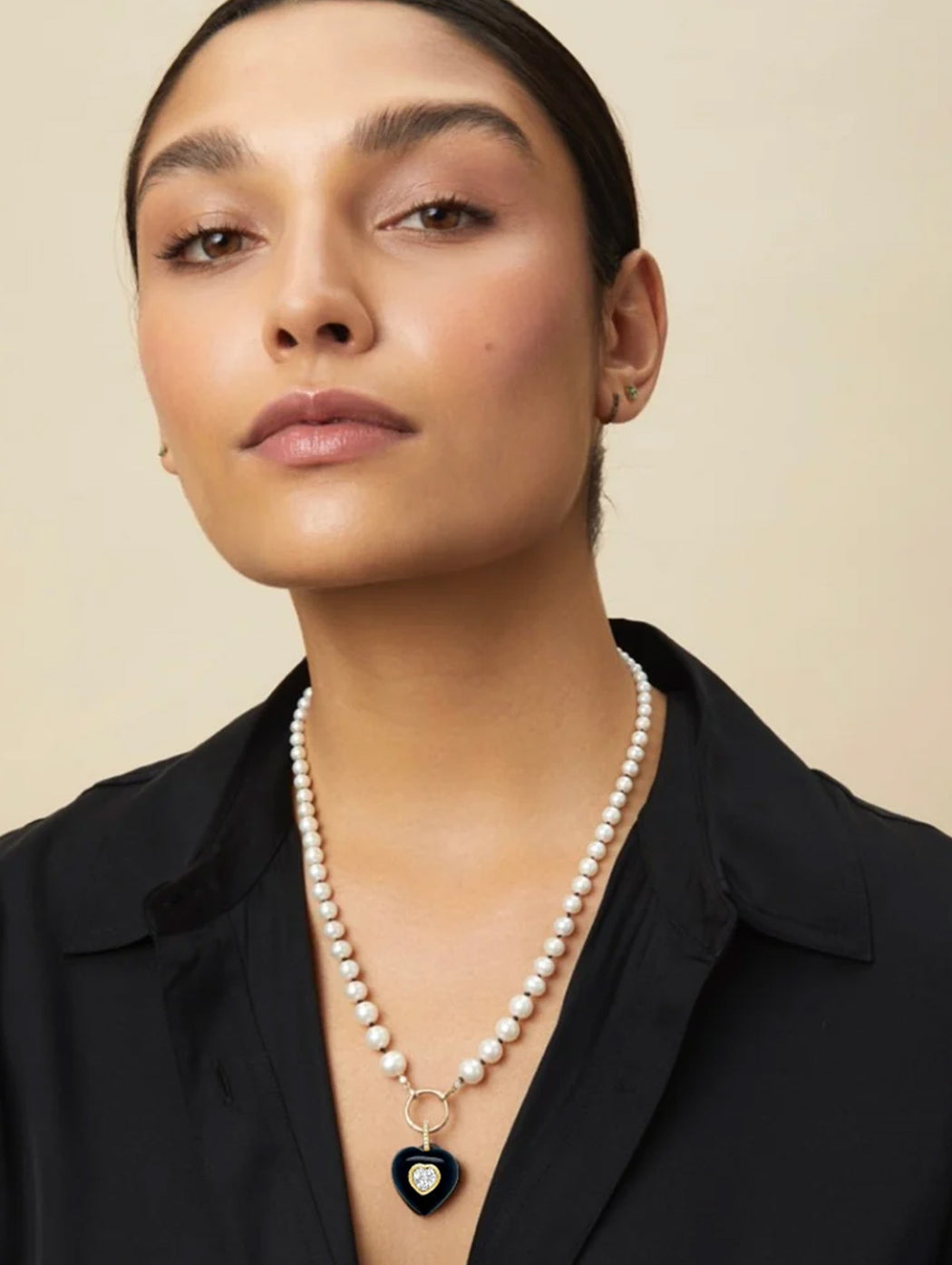 Black Onyx & Topaz Heart Pendant