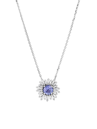 One of a Kind Light Blue Sapphire White Gold Necklace