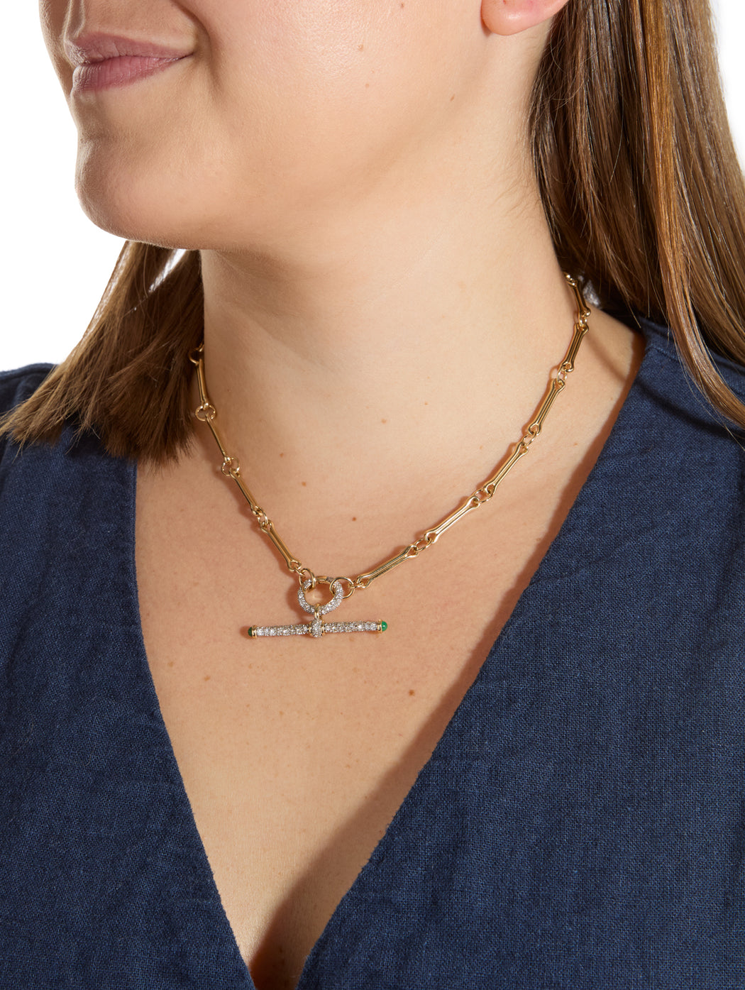 Modern Finish Diamond Yellow Gold Connection