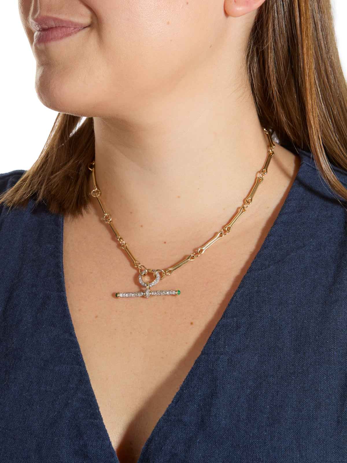 Modern Finish Diamond Yellow Gold Connection