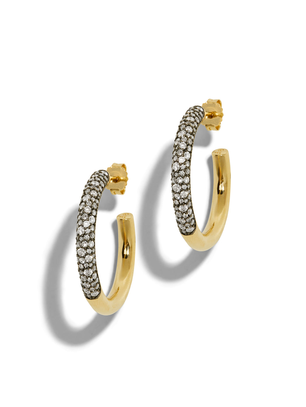 Antique Finish Dark Side Of The Moon Hoop Earrings