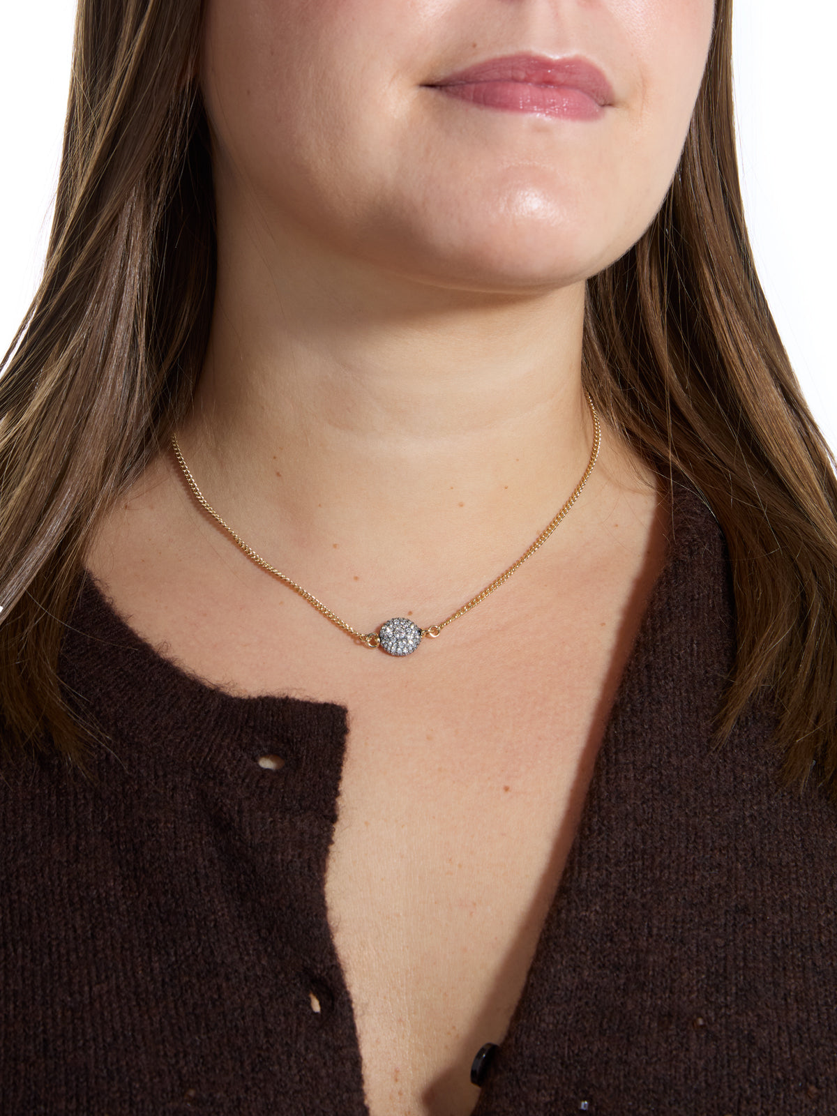 Antique Finish Diamond Baby Pocket Watch Necklace