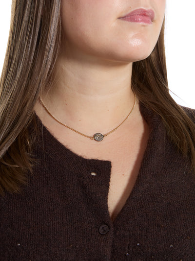 Antique Finish Cognac Diamond Baby Pocket Watch Necklace