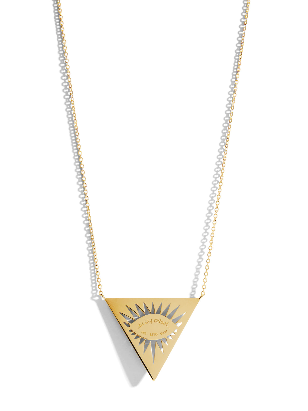 Isida Petit Bleu Triangle Evil Eye Yellow Gold Necklace