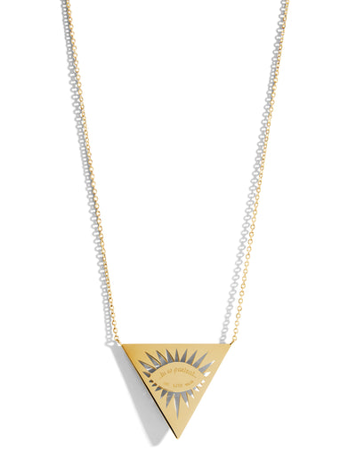 Isida Petit Bleu Triangle Evil Eye Yellow Gold Necklace