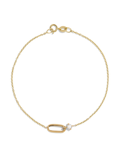 Diamond OG Link Yellow Gold Bracelet