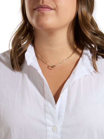 Small Double Sided Diamond Floating Heart Yellow Gold Charm