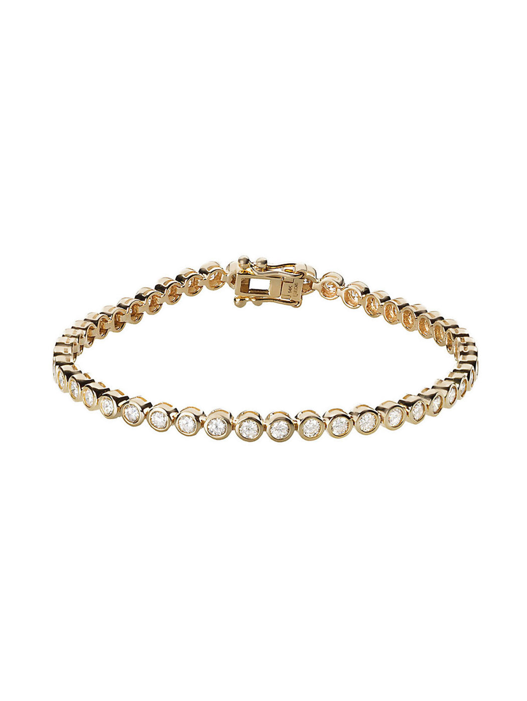 Diamond Bezel Yellow Gold Tennis Bracelet