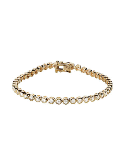 Diamond Bezel Yellow Gold Tennis Bracelet