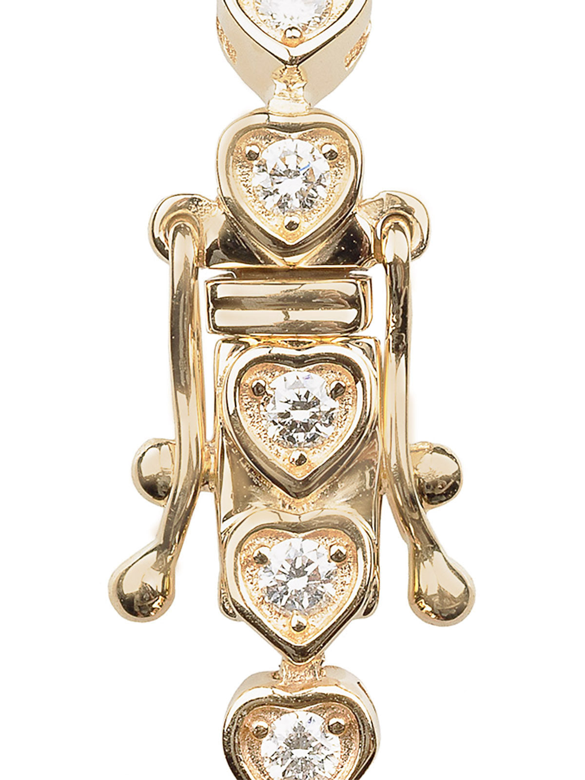 Diamond Heart Yellow Gold Tennis Bracelet