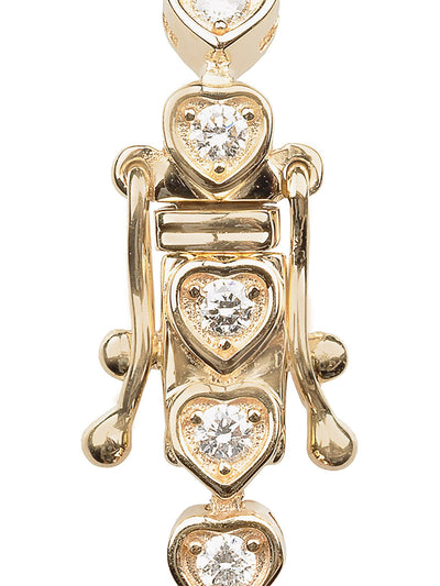 Diamond Heart Yellow Gold Tennis Bracelet