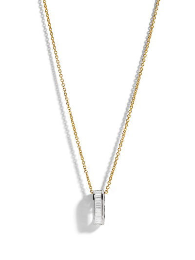 Mini Diamond Baguette Legend Link Yellow & White Gold Necklace