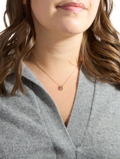Mini Diamond Baguette Legend Link Yellow & White Gold Necklace