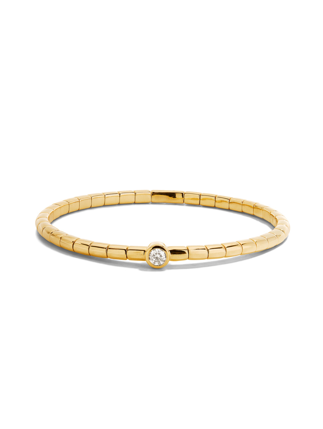Full Circle Diamond Yellow Gold Stretch Bracelet