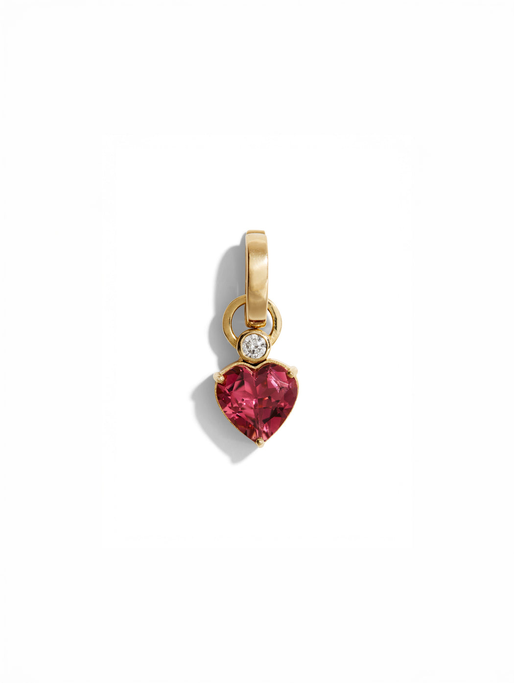 Full Circle Diamond & Pink Sapphire Heart Charm