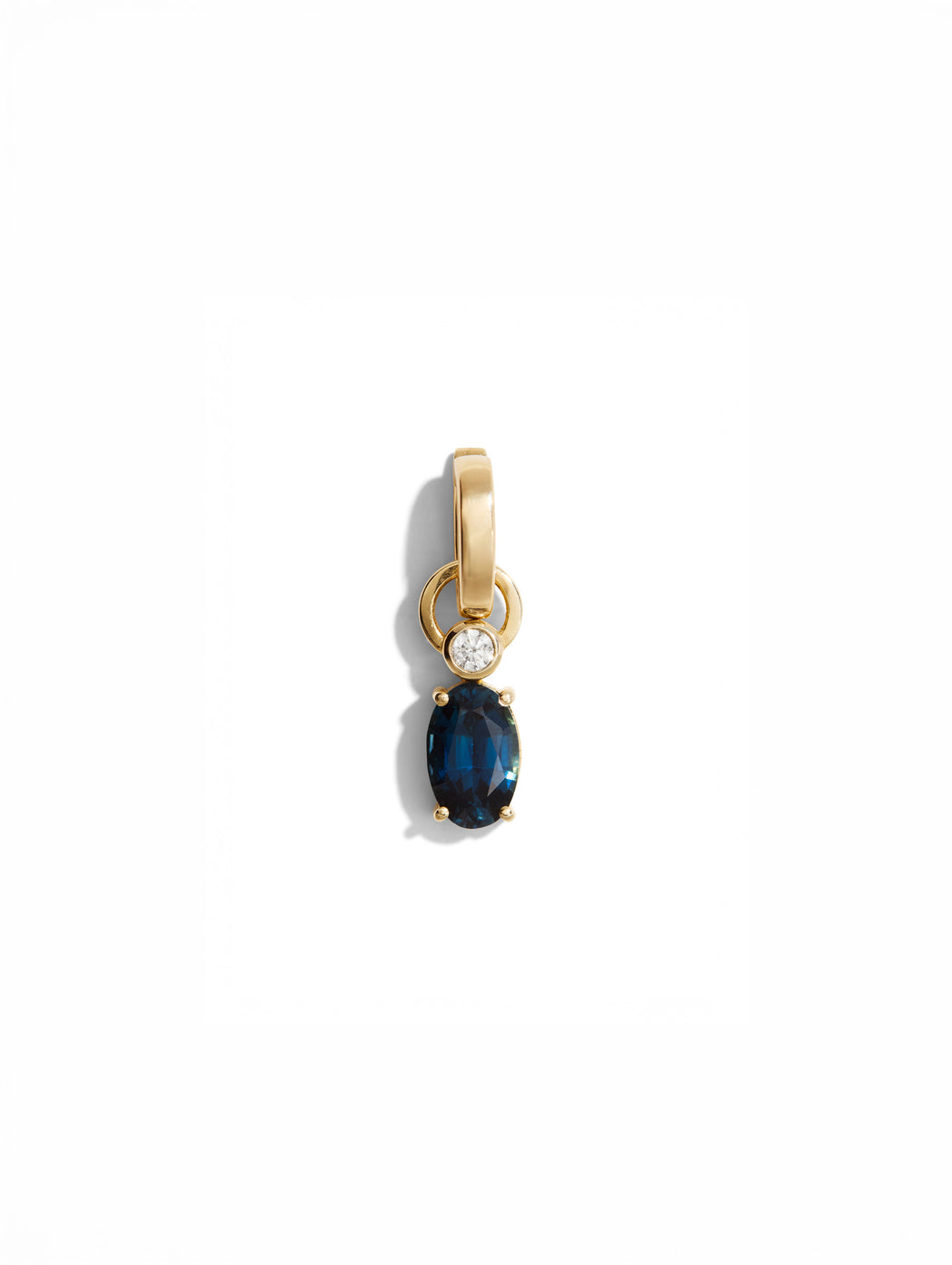 Full Circle Diamond & Oval Blue Sapphire Charm